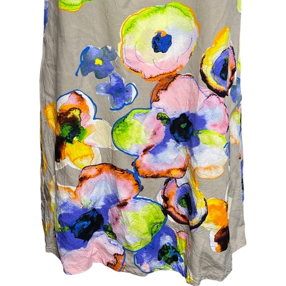 JAMS WORLD Mystic Pond Short JACKIE Shift Dress Taupe Cobalt Blue Size Small - Picture 3 of 7